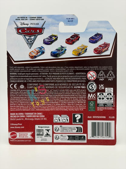DISNEY PIXAR CARS BY MATTEL 1:55, "RICHIE GUNZIT" - 2OTH CARD/PACKAGING - BNIP