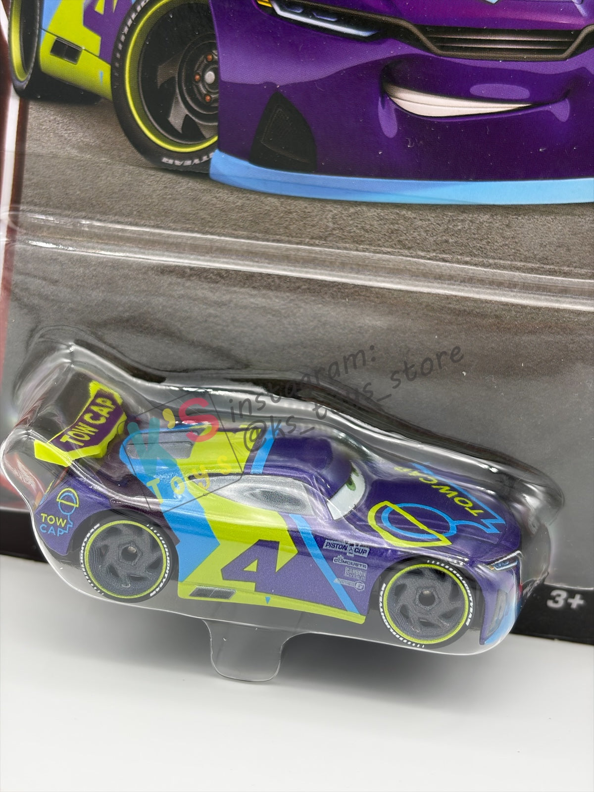 DISNEY PIXAR CARS BY MATTEL 1:55, "J.D. MCPILLAR" - 2OTH CARD/PACKAGING - BNIP