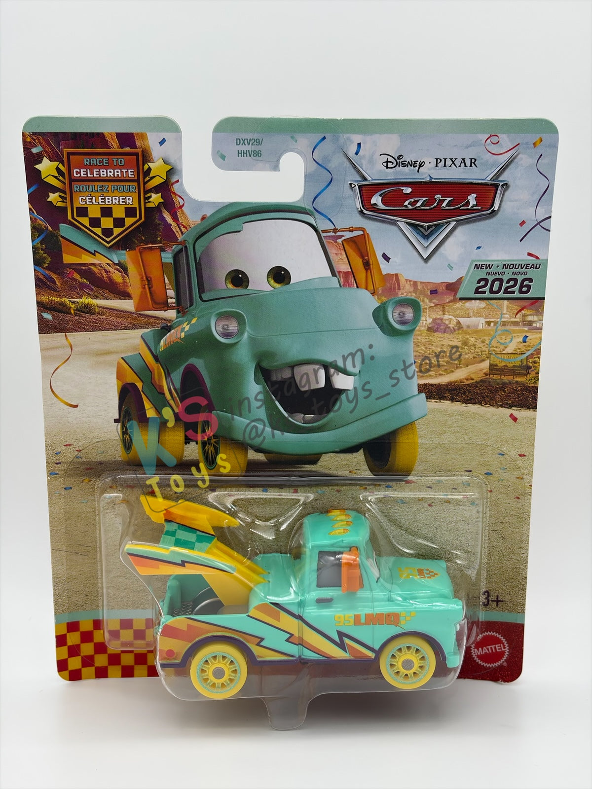 DISNEY PIXAR CARS BY MATTEL 1:55, "RACE TO CELEBRATE MATER" - RACE TO CELEBRATE SERIES - BNIP
