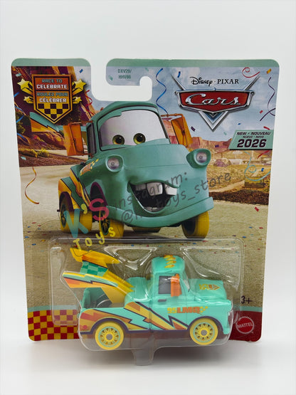 DISNEY PIXAR CARS BY MATTEL 1:55, "RACE TO CELEBRATE MATER" - RACE TO CELEBRATE SERIES - BNIP