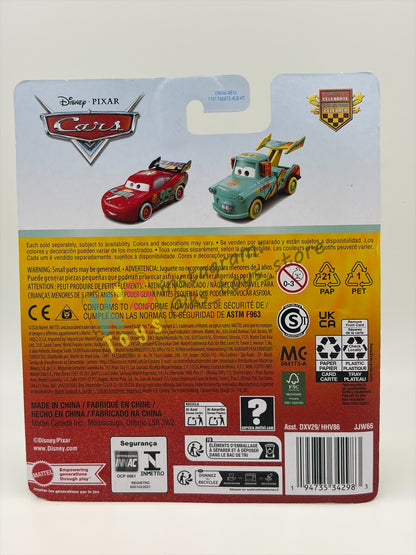 DISNEY PIXAR CARS BY MATTEL 1:55, "RACE TO CELEBRATE MATER" - RACE TO CELEBRATE SERIES - BNIP