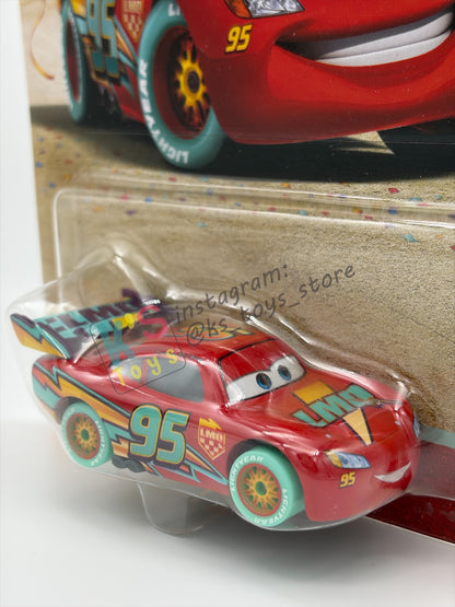DISNEY PIXAR CARS BY MATTEL 1:55, "RACE TO CELEBRATE LIGHTNING MCQUEEN" - RACE TO CELEBRATE SERIES - BNIP