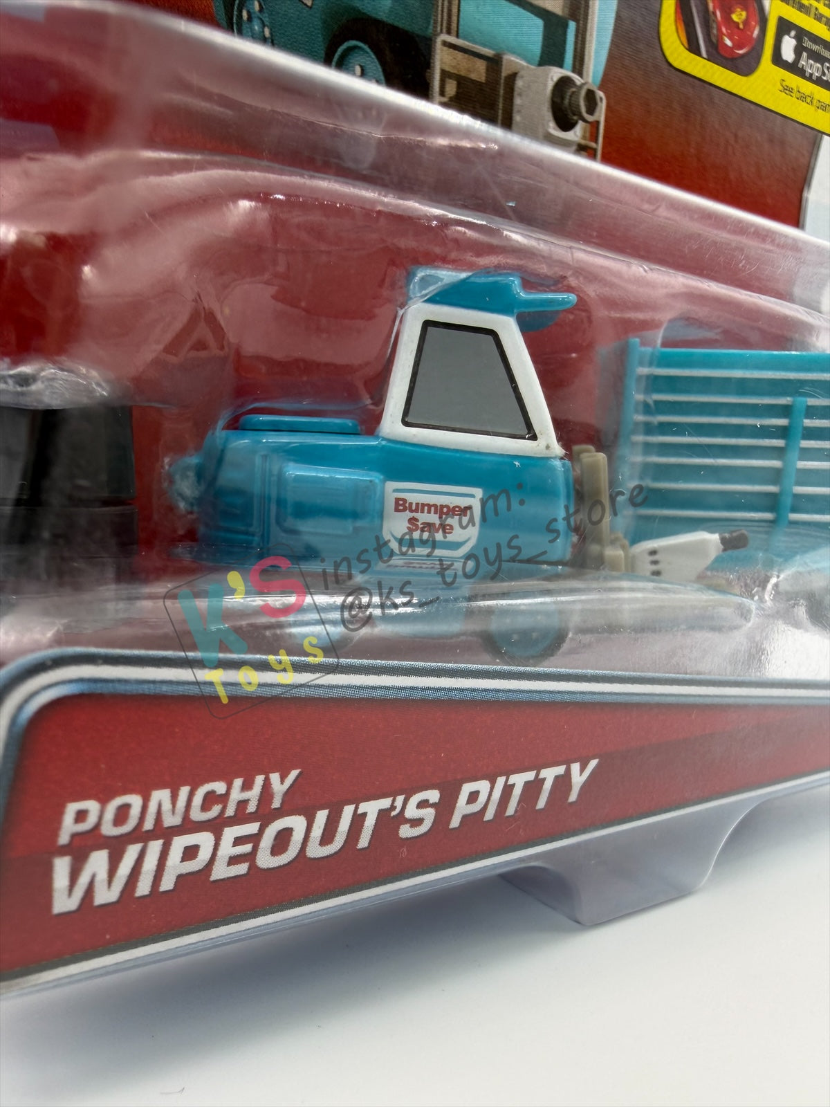 DISNEY PIXAR CARS 1:55 BY MATTEL, PONCHY WIPEOUT’S PITTY - PISTON CUP - BNIP