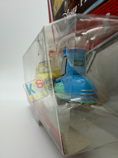 DISNEY PIXAR CARS 1:55  BY MATTEL, LUIGI & GUIDO WITH SHAKER AND GLASSES - WHEEL WELL MOTEL - BNIP