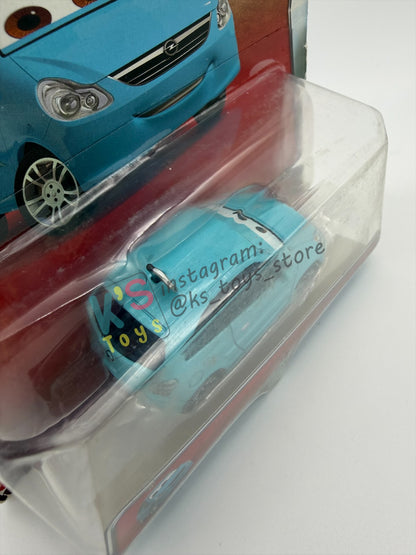 DISNEY PIXAR CARS 1:55  BY MATTEL, "ALLOY HEMBERGER" - CARS 2 WGP RACE FANS - BNIP