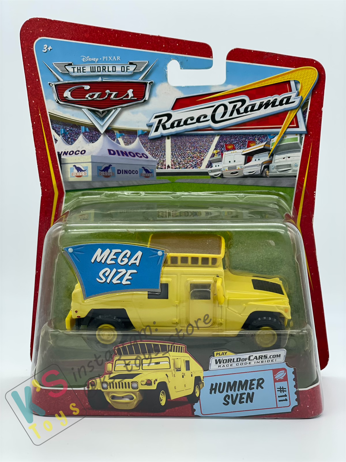 MEGA SIZE DISNEY PIXAR CARS BY MATTEL, HUMMER SVEN #11 - RACE ORAMA - BNIP