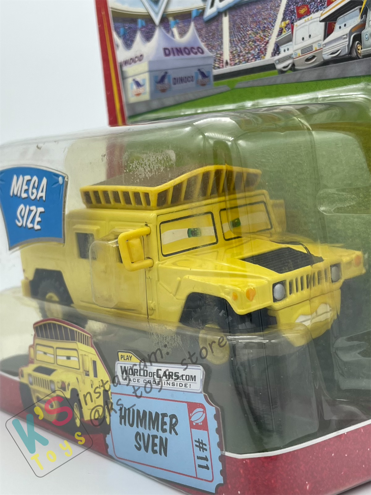 MEGA SIZE DISNEY PIXAR CARS BY MATTEL, HUMMER SVEN #11 - RACE ORAMA - BNIP