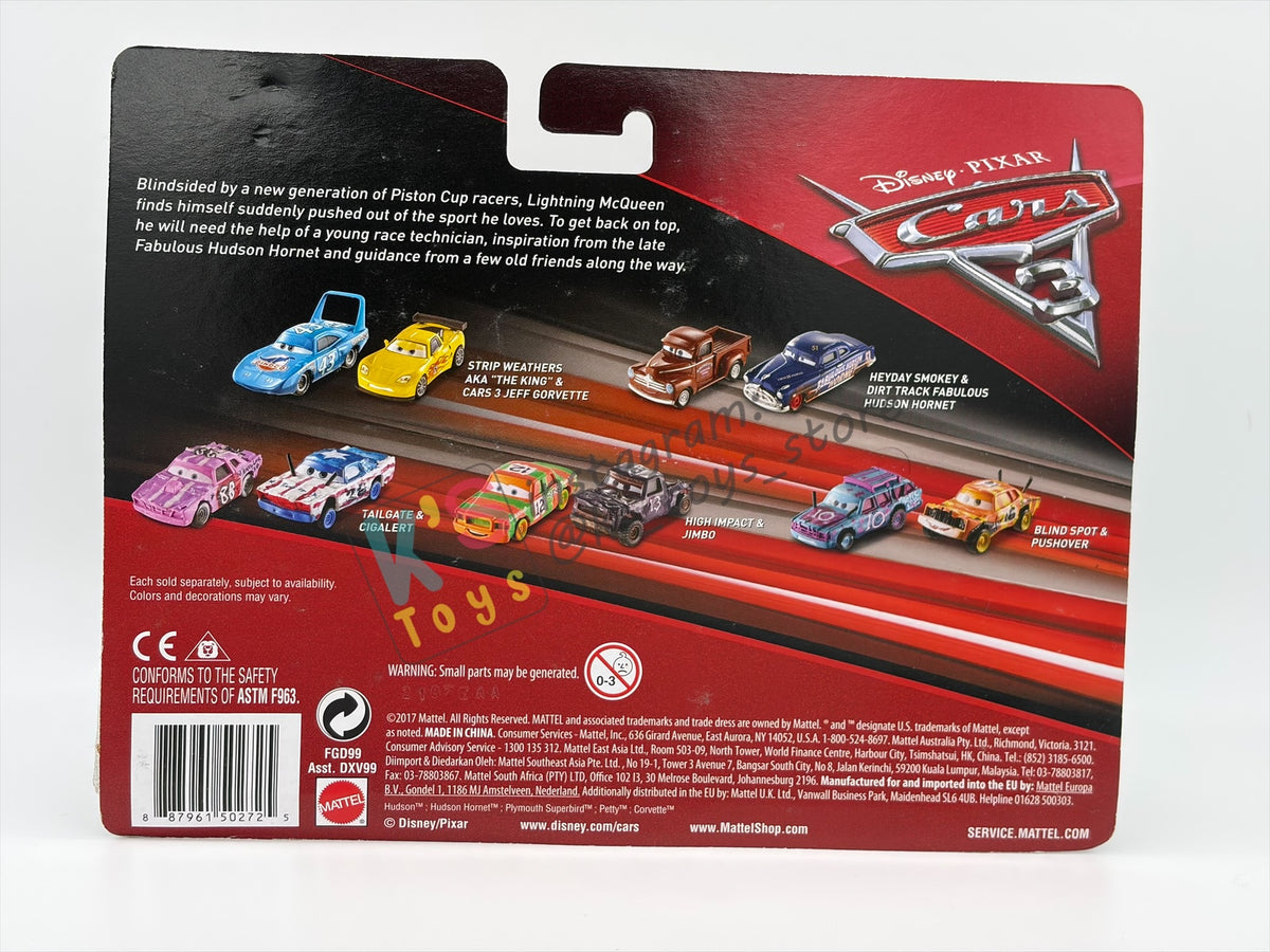 Disney Pixar Cars 1:55 by Mattel 2-Pack, "HIT & RUN" - CARS 3 PACK SERIES - BNIP