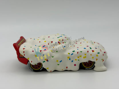 PRE-OWNED / LOOSE DISNEY PIXAR CARS 1:55 BY MATTEL - "CUPCAKE LIGHTNING MCQUEEN, METALLIC FINISH" FUNNY FLASHBACK - MINT CONDITION