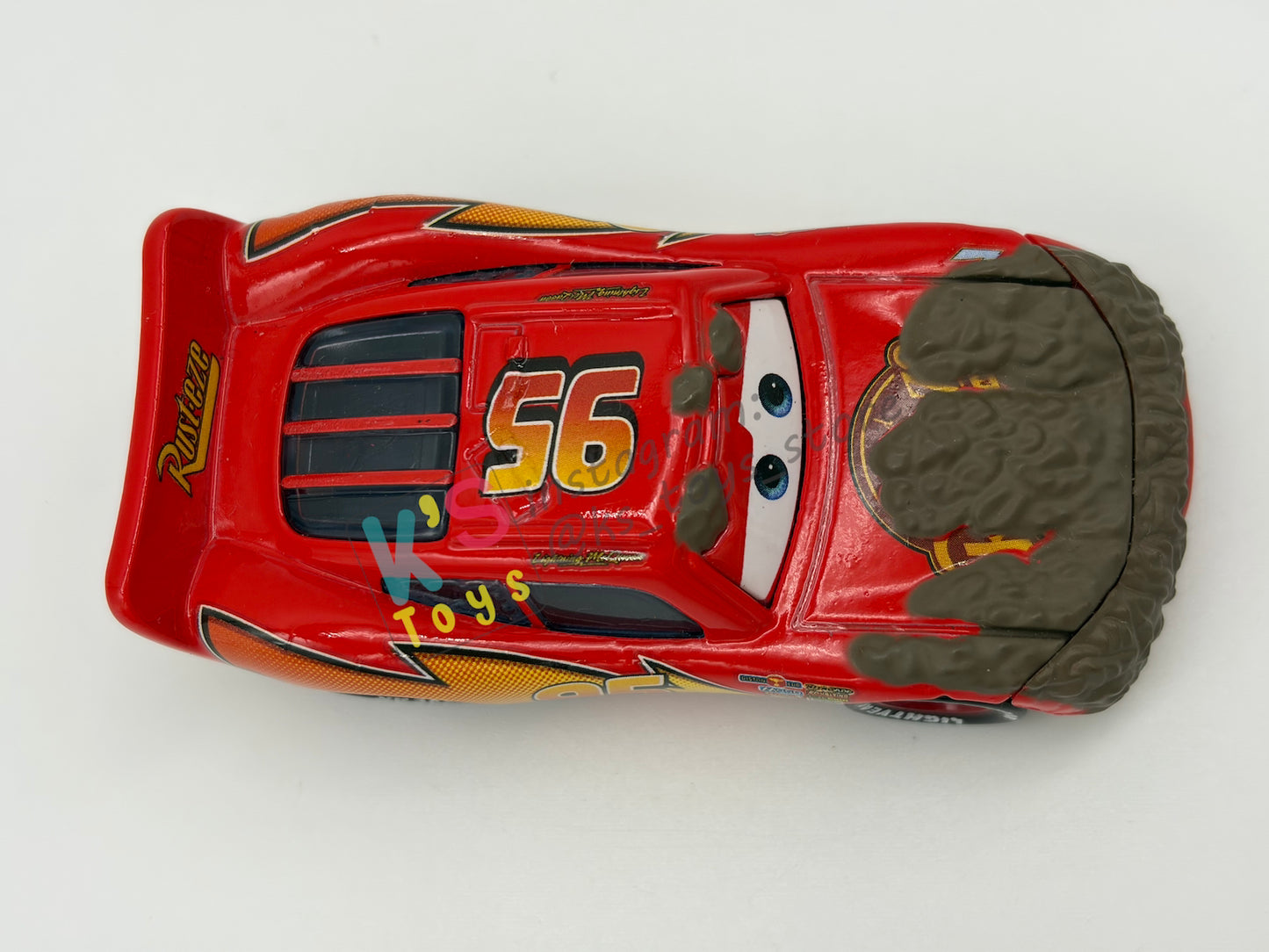 PRE-OWNED / LOOSE DISNEY PIXAR CARS - "MUDDY LIGHTNING MCQUEEN" - FINAL LAP SERIES - DISPLAYED CONDITION