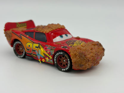 PRE-OWNED / LOOSE DISNEY PIXAR CARS 1:55 BY MATTEL - "NATURE DRIVE LIGHTNING MCQUEEN" CARS LIGHTNING MCQUEEN SERIES - MINT CONDITION