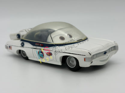 PRE-OWNED / LOOSE DISNEY STORE OF DISNEY PIXAR CARS 1:43 - IMPALA XIII, AUTONAUT LIGHTNING MCQUEEN, AND MOON MATER - MATER ON THE MOON SERIES - IN GOOD CONDITION