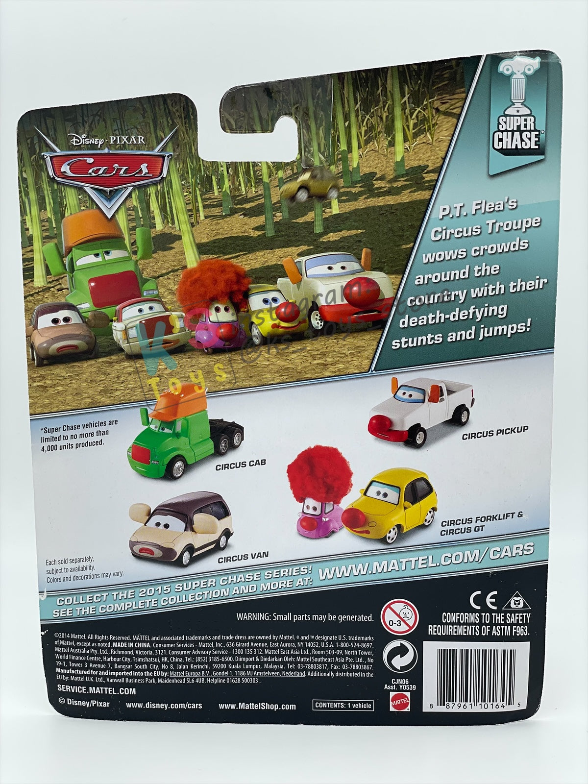 DELUXE DISNEY PIXAR CARS BY MATTEL, "CIRCUS CAB" DELUXE - SUPER CHASE SERIES - BNIP