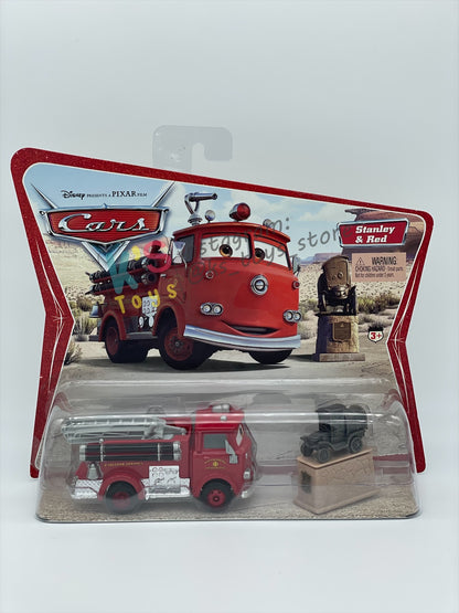 Disney Pixar Cars 1:55 by MATTEL, 2-Pack "RED AND STANLEY" Movie Moments 2006 - BNIP