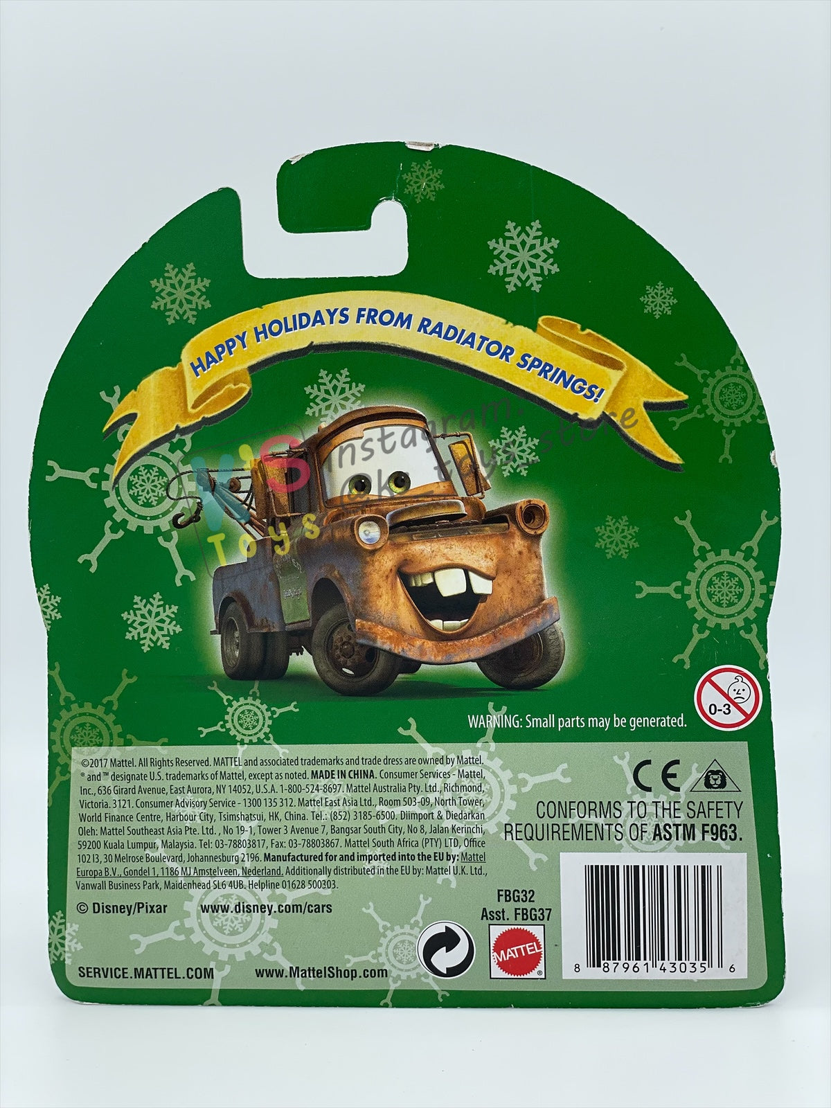DISNEY PIXAR CARS 1:55 BY MATTEL - "WHEE-HOO WINTER MATER" - CHRISTMAS BALL SERIES - BNIP