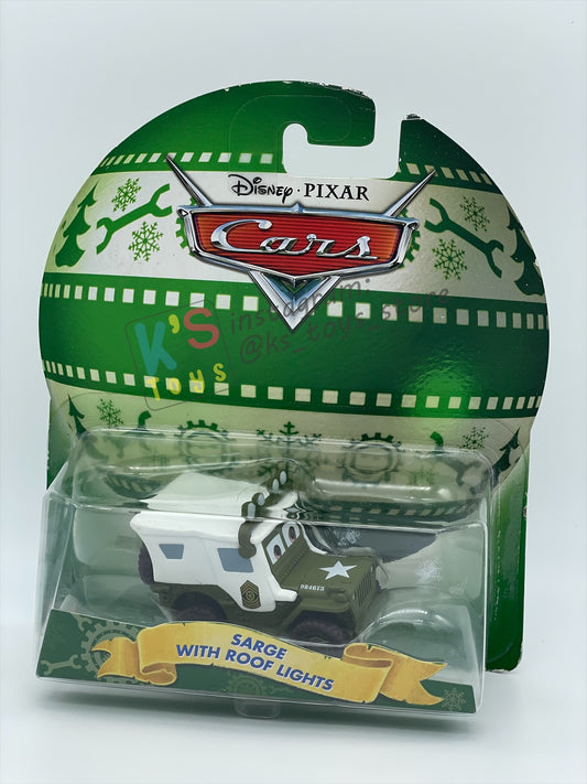 DISNEY PIXAR CARS 1:55 BY MATTEL - "SARGE WITH ROOF LIGHTS" - CHRISTMAS BALL SERIES - BNIP