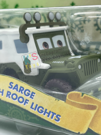 DISNEY PIXAR CARS 1:55 BY MATTEL - "SARGE WITH ROOF LIGHTS" - CHRISTMAS BALL SERIES - BNIP