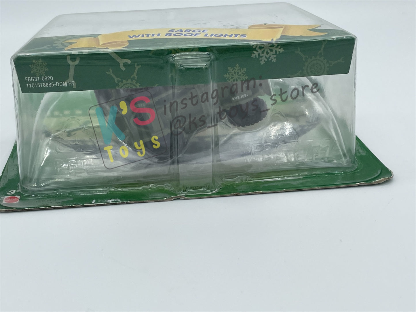 DISNEY PIXAR CARS 1:55 BY MATTEL - "SARGE WITH ROOF LIGHTS" - CHRISTMAS BALL SERIES - BNIP