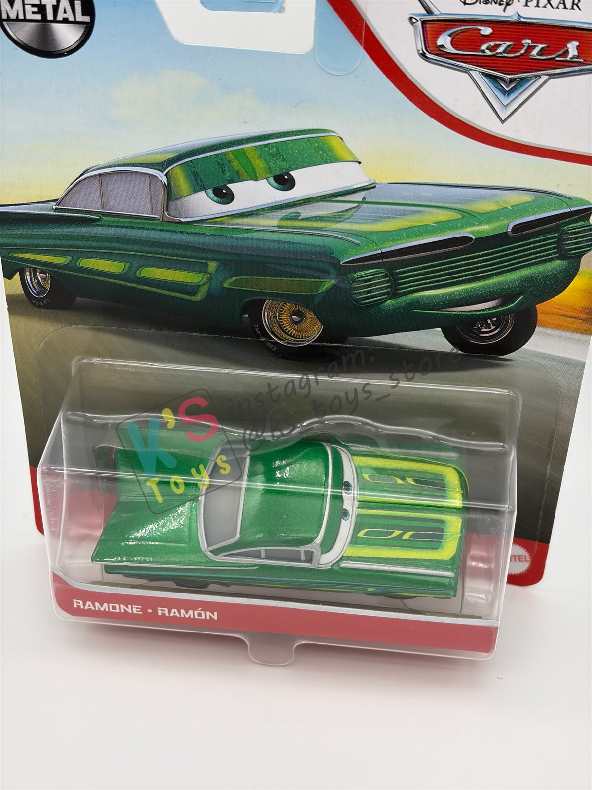 DISNEY PIXAR CARS 1:55 BY MATTEL - "RAMONE" (GREEN RAMONE) - 2021 RE-RELEASED - BNIP