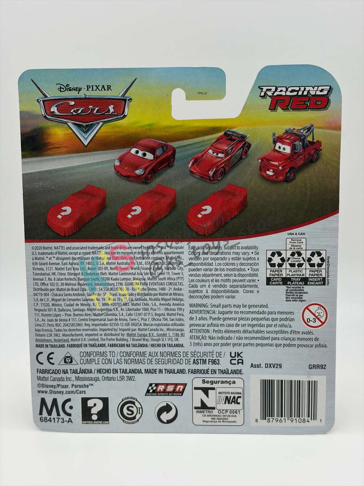 DISNEY PIXAR CARS 1:55 BY MATTEL - "RED RACING SALLY" - RED RACING SERIES - BNIP