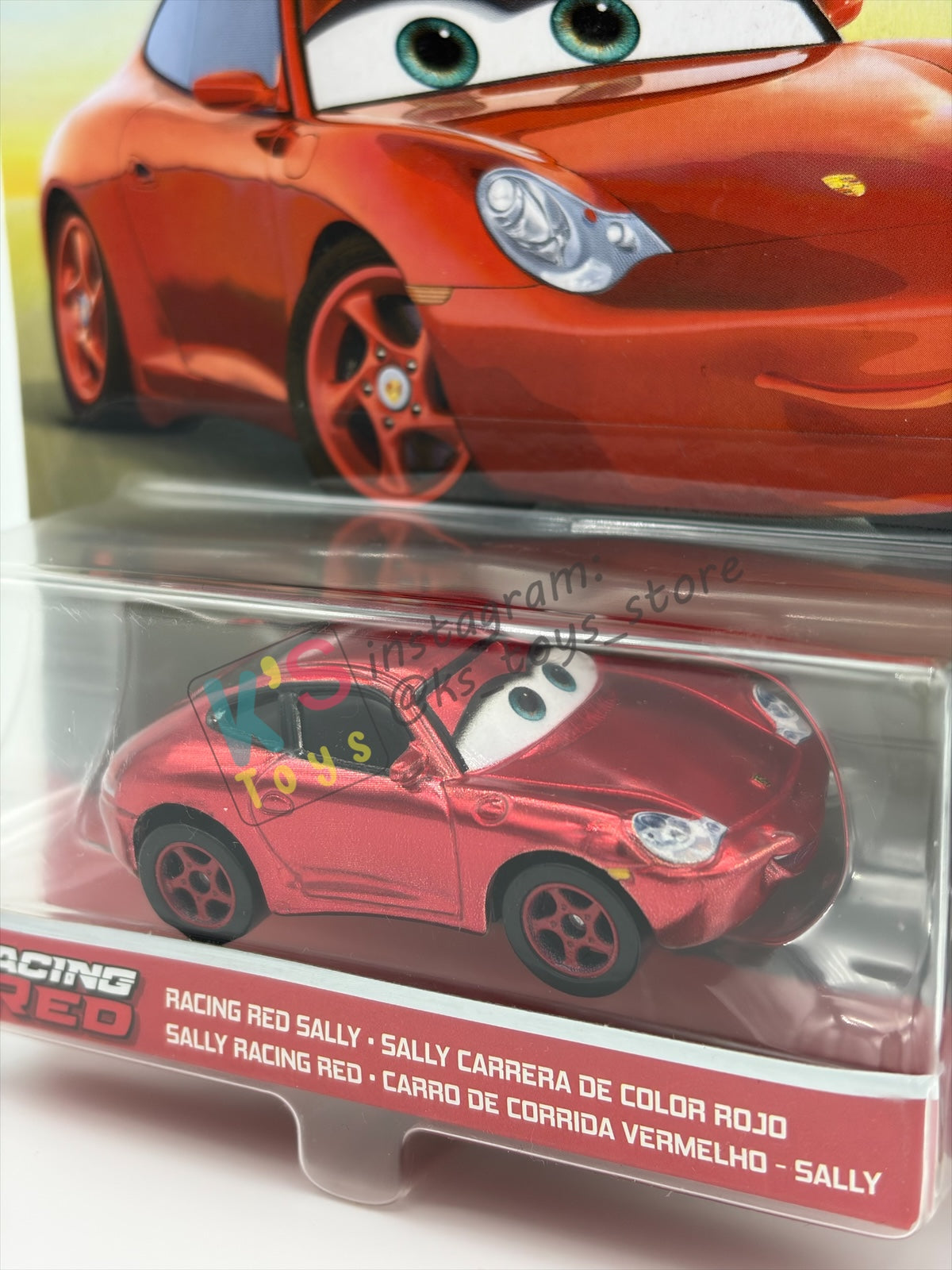 DISNEY PIXAR CARS 1:55 BY MATTEL - "RED RACING SALLY" - RED RACING SERIES - BNIP