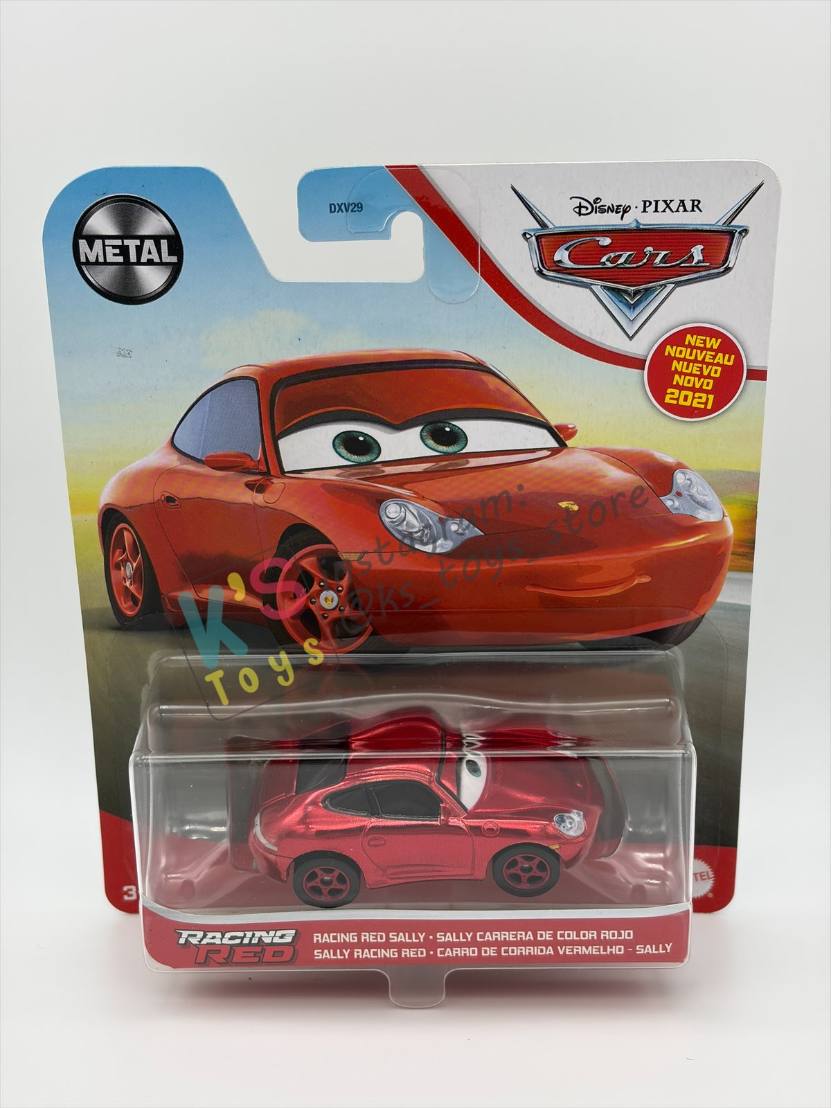 DISNEY PIXAR CARS 1:55 BY MATTEL - "RED RACING SALLY" - RED RACING SERIES - BNIP