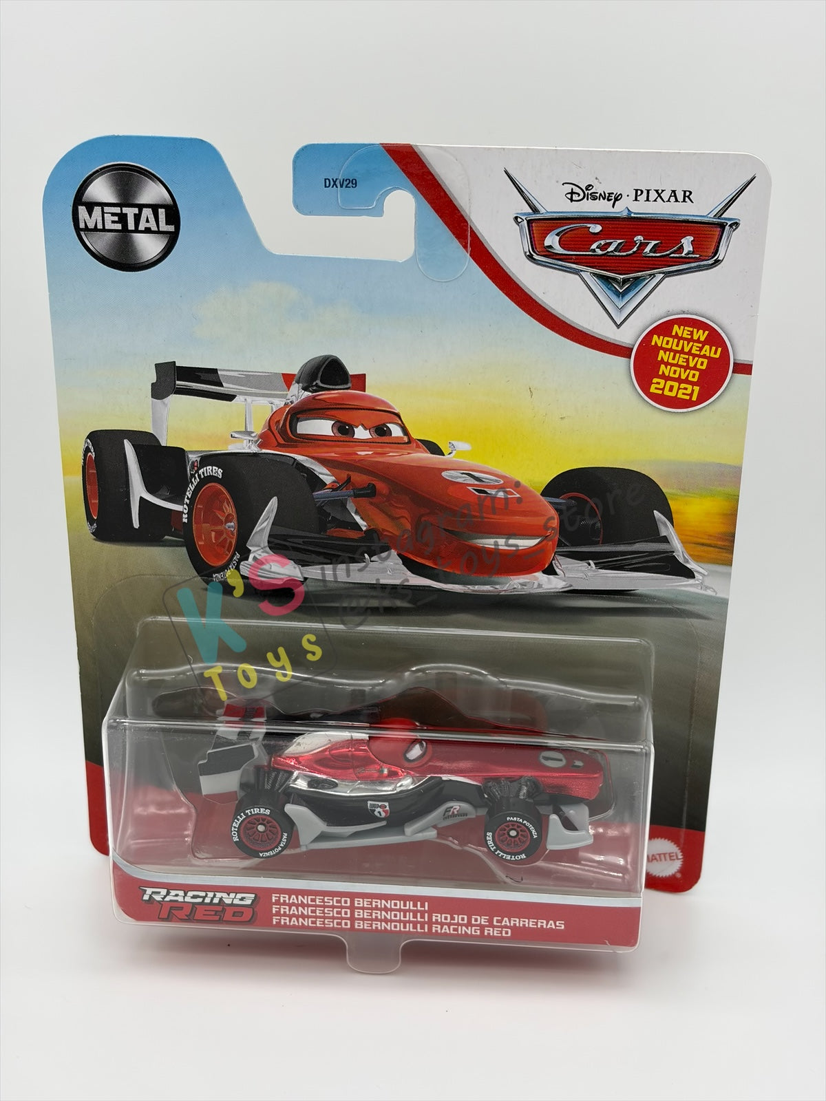 DISNEY PIXAR CARS 1:55 BY MATTEL - "RED RACING FRANCESCO BERNOULLI " - RED RACING SERIES - BNIP