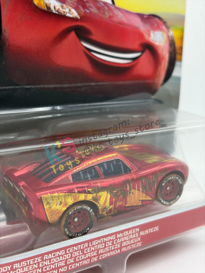Disney Pixar Cars 1:55 by MATTEL, MUDDY RUSTEZE RACING CENTER LIGHTNING MCQUEEN - 2021 RE-RELEASED - BNIP