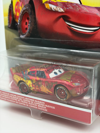 Disney Pixar Cars 1:55 by MATTEL, MUDDY RUSTEZE RACING CENTER LIGHTNING MCQUEEN - 2021 RE-RELEASED - BNIP
