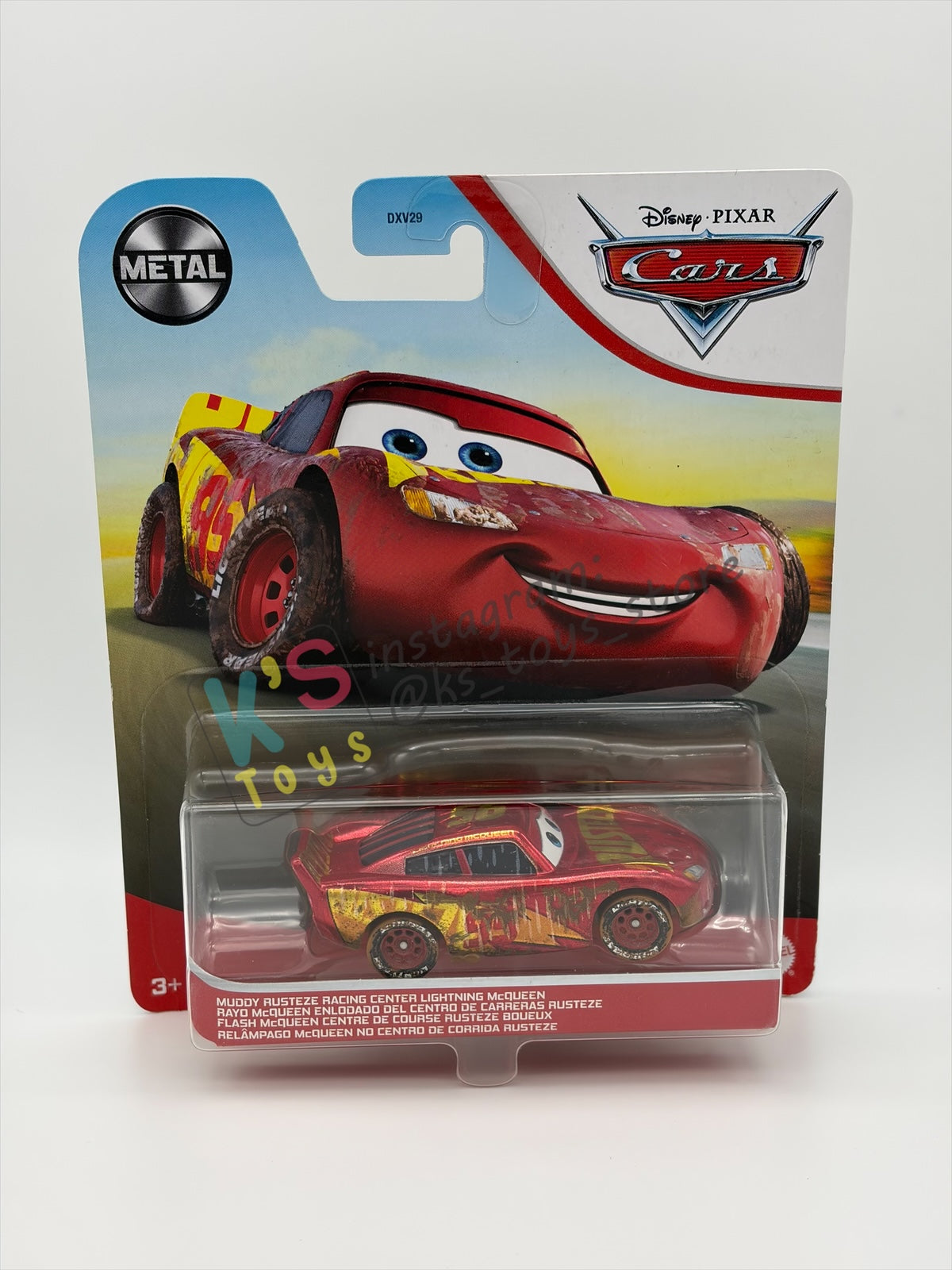 Disney Pixar Cars 1:55 by MATTEL, MUDDY RUSTEZE RACING CENTER LIGHTNING MCQUEEN - 2021 RE-RELEASED - BNIP