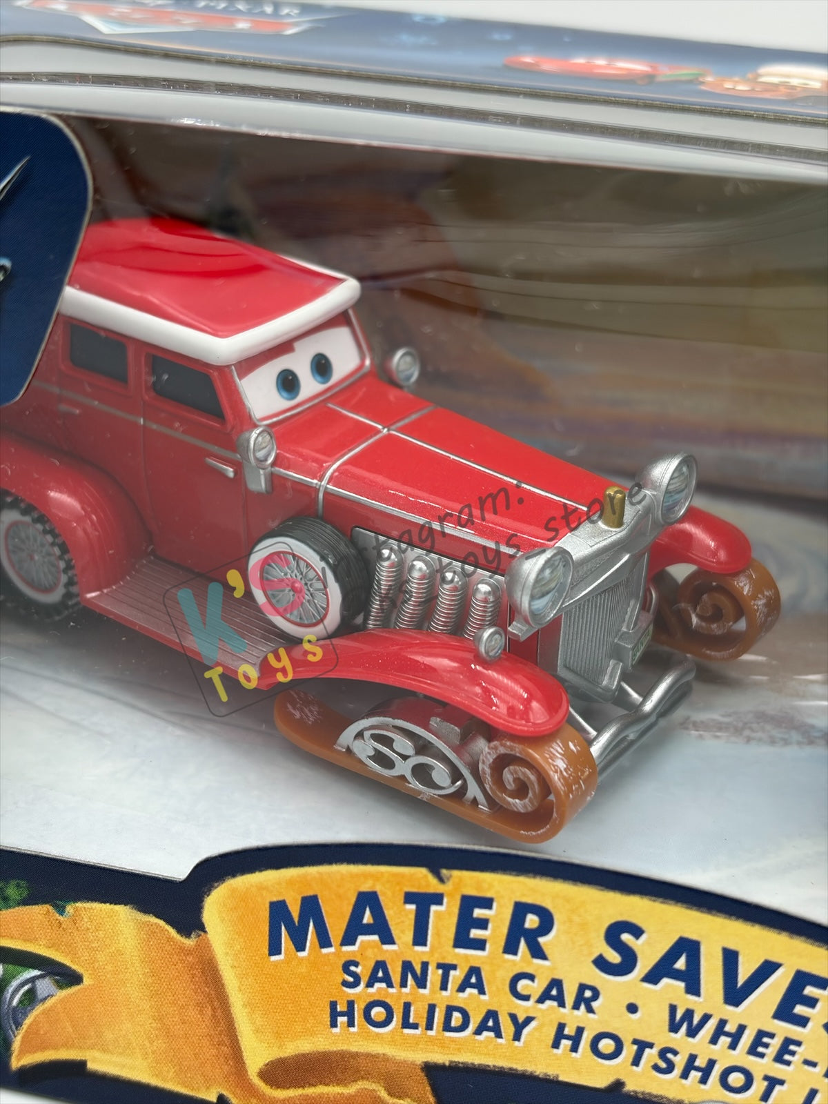 GIFT SET Disney Pixar Cars by MATTEL, EXCLUSIVE 3 PACK MATER SAVES CHRISTMAS ONLY AT TOYRUS - SANTA CAR, WHEE-HOO WINTER MATER, AND HOLIDAY HOTSHOT LIGHTNING MCQUEEN - BNIP
