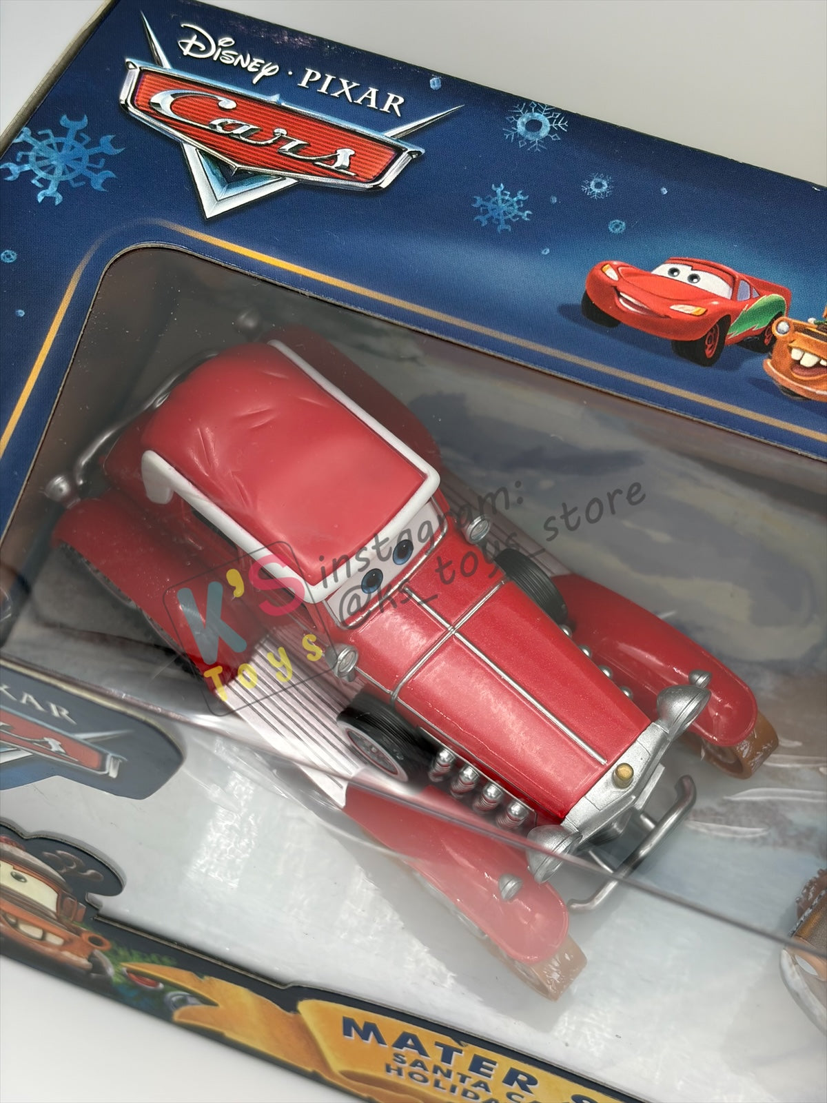 GIFT SET Disney Pixar Cars by MATTEL, EXCLUSIVE 3 PACK MATER SAVES CHRISTMAS ONLY AT TOYRUS - SANTA CAR, WHEE-HOO WINTER MATER, AND HOLIDAY HOTSHOT LIGHTNING MCQUEEN - BNIP