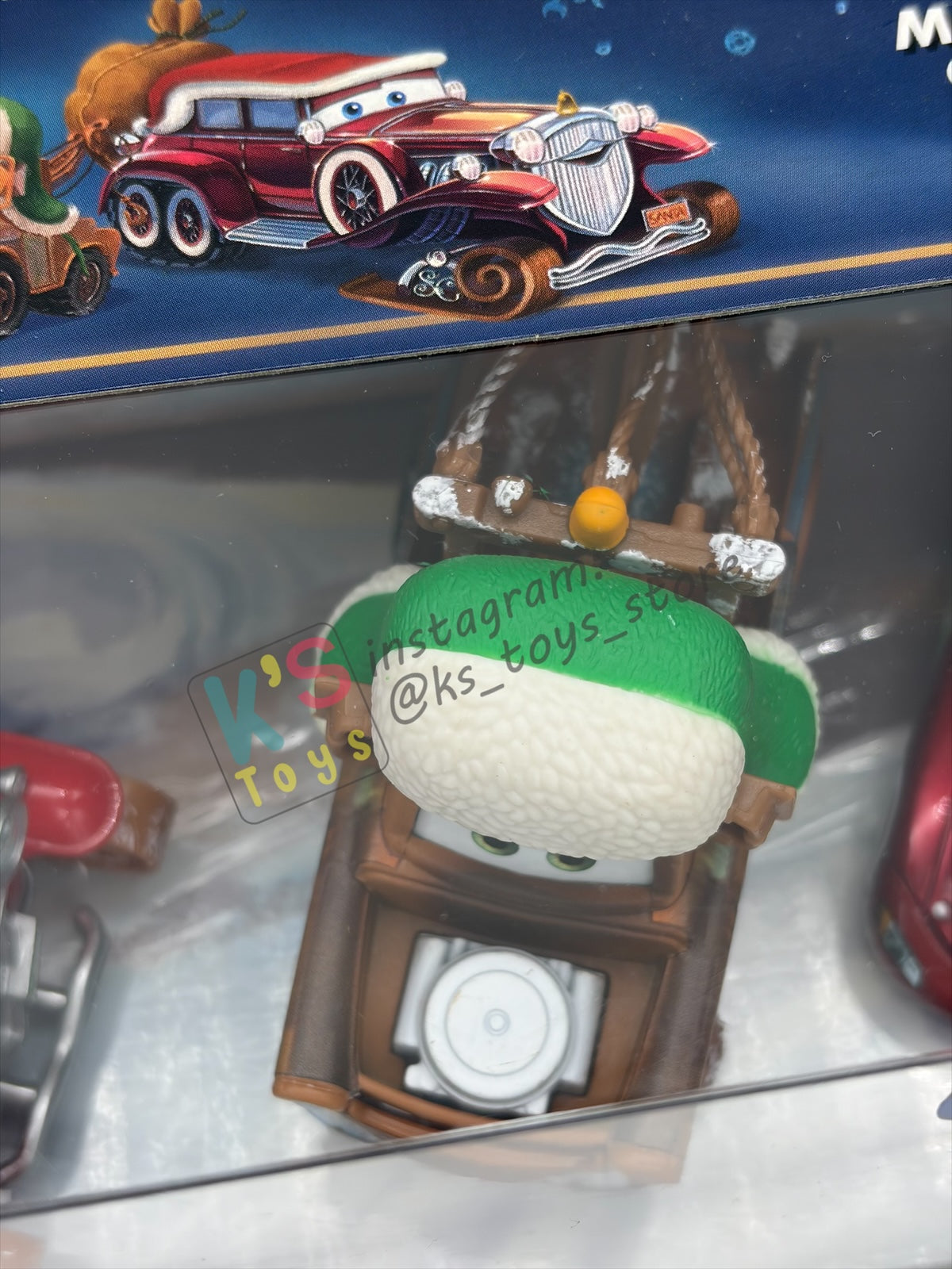GIFT SET Disney Pixar Cars by MATTEL, EXCLUSIVE 3 PACK MATER SAVES CHRISTMAS ONLY AT TOYRUS - SANTA CAR, WHEE-HOO WINTER MATER, AND HOLIDAY HOTSHOT LIGHTNING MCQUEEN - BNIP