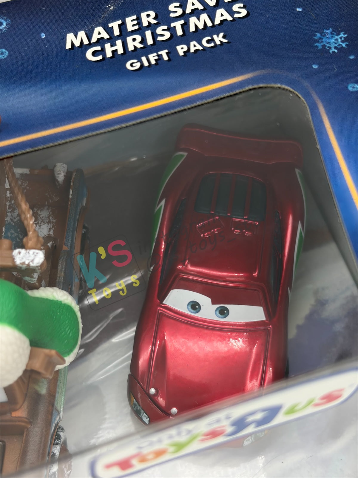 GIFT SET Disney Pixar Cars by MATTEL, EXCLUSIVE 3 PACK MATER SAVES CHRISTMAS ONLY AT TOYRUS - SANTA CAR, WHEE-HOO WINTER MATER, AND HOLIDAY HOTSHOT LIGHTNING MCQUEEN - BNIP