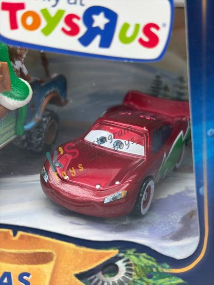 GIFT SET Disney Pixar Cars by MATTEL, EXCLUSIVE 3 PACK MATER SAVES CHRISTMAS ONLY AT TOYRUS - SANTA CAR, WHEE-HOO WINTER MATER, AND HOLIDAY HOTSHOT LIGHTNING MCQUEEN - BNIP
