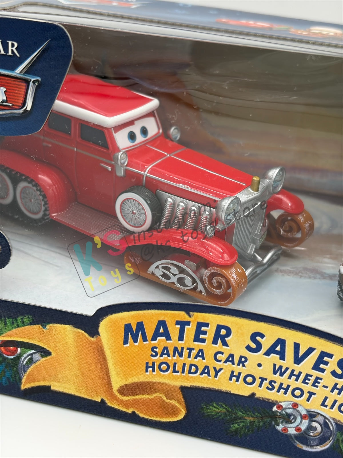 GIFT SET Disney Pixar Cars by MATTEL, EXCLUSIVE 3 PACK MATER SAVES CHRISTMAS ONLY AT TOYRUS - SANTA CAR, WHEE-HOO WINTER MATER, AND HOLIDAY HOTSHOT LIGHTNING MCQUEEN - BNIP