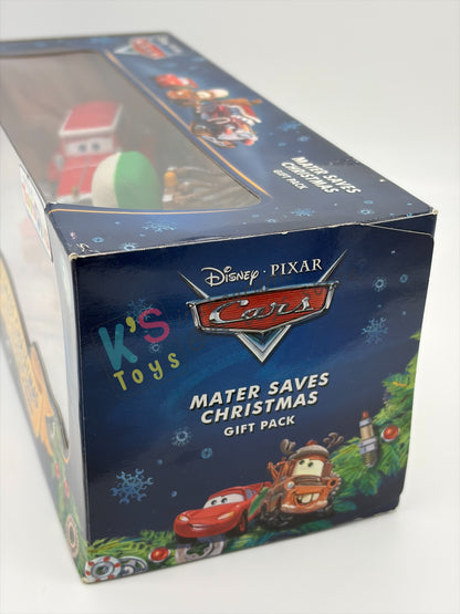 GIFT SET Disney Pixar Cars by MATTEL, EXCLUSIVE 3 PACK MATER SAVES CHRISTMAS ONLY AT TOYRUS - SANTA CAR, WHEE-HOO WINTER MATER, AND HOLIDAY HOTSHOT LIGHTNING MCQUEEN - BNIP