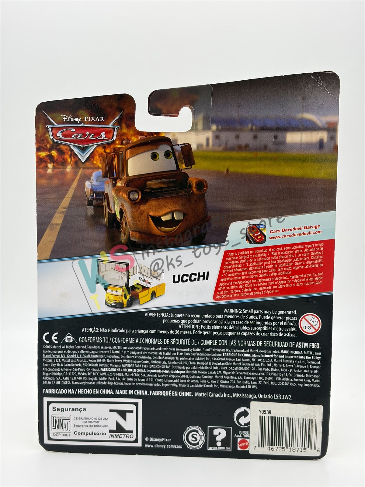 DELUXE DISNEY PIXAR CARS BY MATTEL, "UCCHI" AIRPORT ADVENTURE SERIES - BNIP