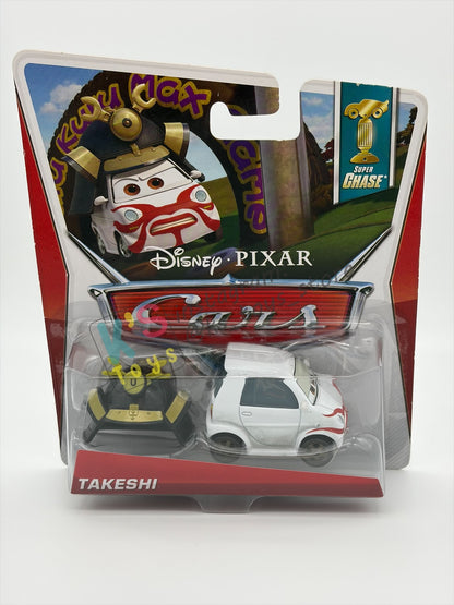 RARE DISNEY PIXAR CARS 1:55 BY MATTEL, "TAKESHI" CARS 2 SUPER CHASE - BNIP