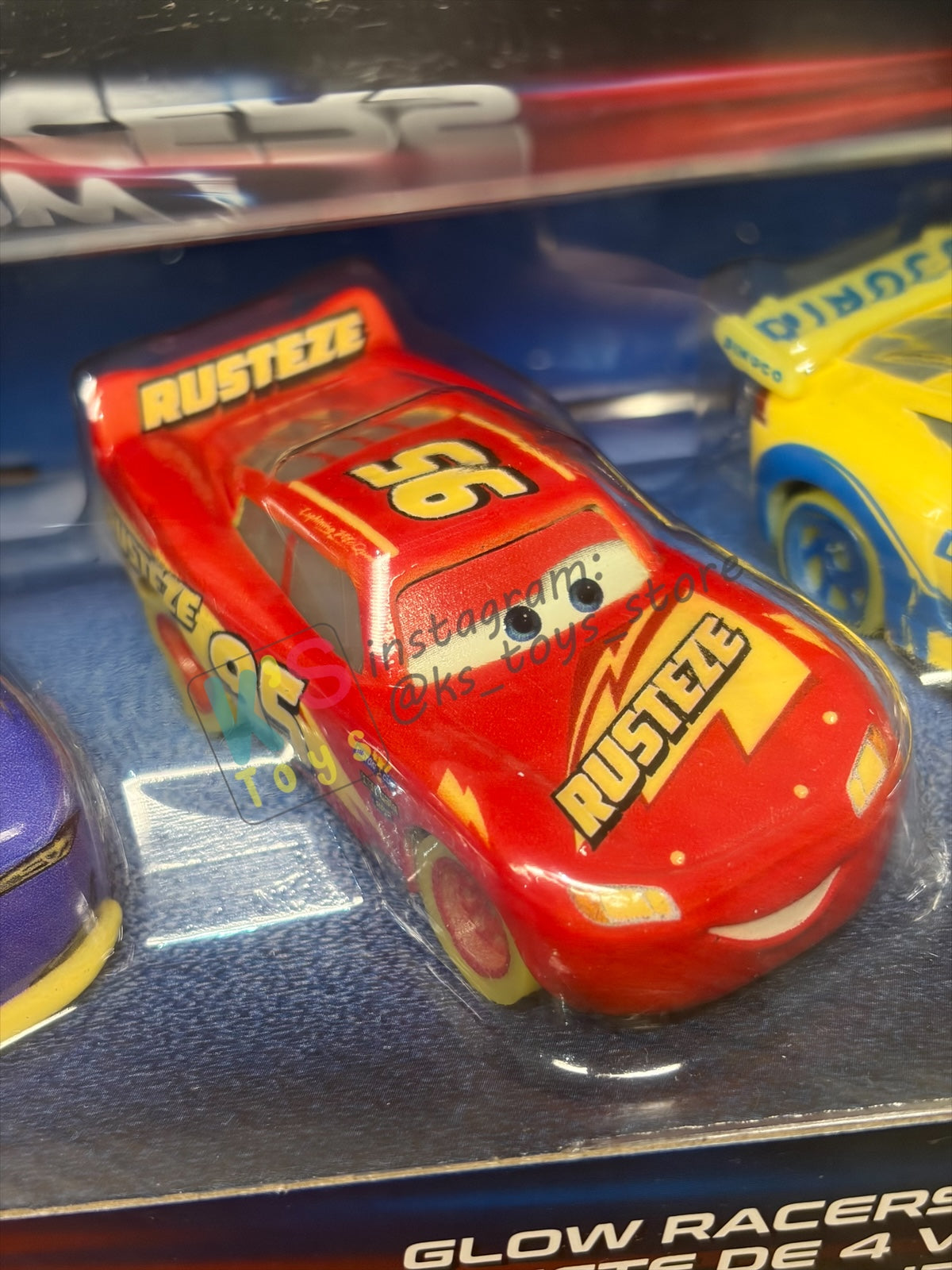GIFT SET GLOW RACERS Disney Pixar Cars by MATTEL, 4-PACK GLOW RACERS PACK; MATER, DINOCO CRUZ RAMIREZ,  LIGHTNING MCQUEEN AND WILL RUSCH - NEW RELEASE 2023 - BNIP - READ DESCRIPTION!!!!!!!!!