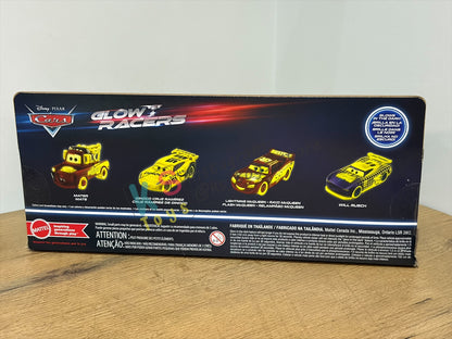 GIFT SET GLOW RACERS Disney Pixar Cars by MATTEL, 4-PACK GLOW RACERS PACK; MATER, DINOCO CRUZ RAMIREZ,  LIGHTNING MCQUEEN AND WILL RUSCH - NEW RELEASE 2023 - BNIP - READ DESCRIPTION!!!!!!!!!