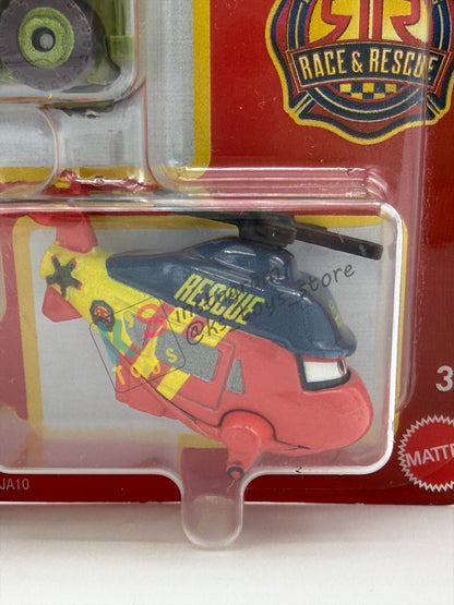 MINI RACERS DISNEY PIXAR CARS 3-PACK BY MATTEL  "RACE & RESCUE ROTOR TURBOSKY, RACE & RESCUE RED, AND SARGE" - 2026 RELEASE - BNIP