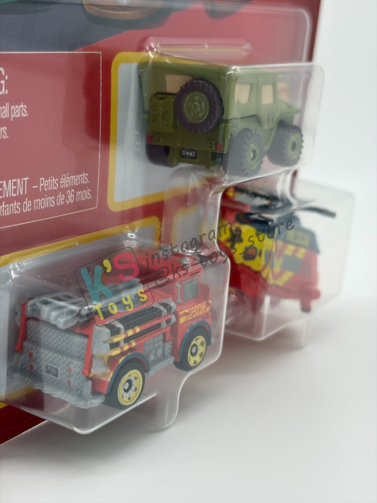 MINI RACERS DISNEY PIXAR CARS 3-PACK BY MATTEL  "RACE & RESCUE ROTOR TURBOSKY, RACE & RESCUE RED, AND SARGE" - 2026 RELEASE - BNIP