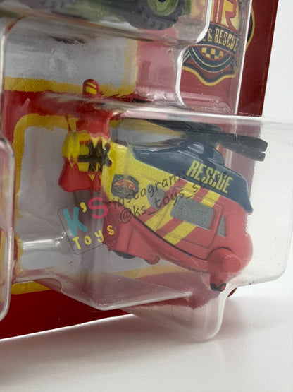 MINI RACERS DISNEY PIXAR CARS 3-PACK BY MATTEL  "RACE & RESCUE ROTOR TURBOSKY, RACE & RESCUE RED, AND SARGE" - 2026 RELEASE - BNIP