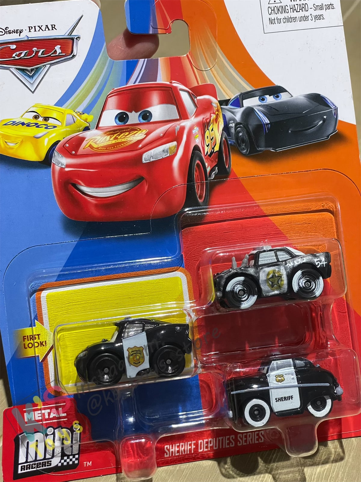 MINI RACERS DISNEY PIXAR CARS 3-PACK OFFICER LIGHTNING MCQUEEN, APB AND SHERIFF - BNIP