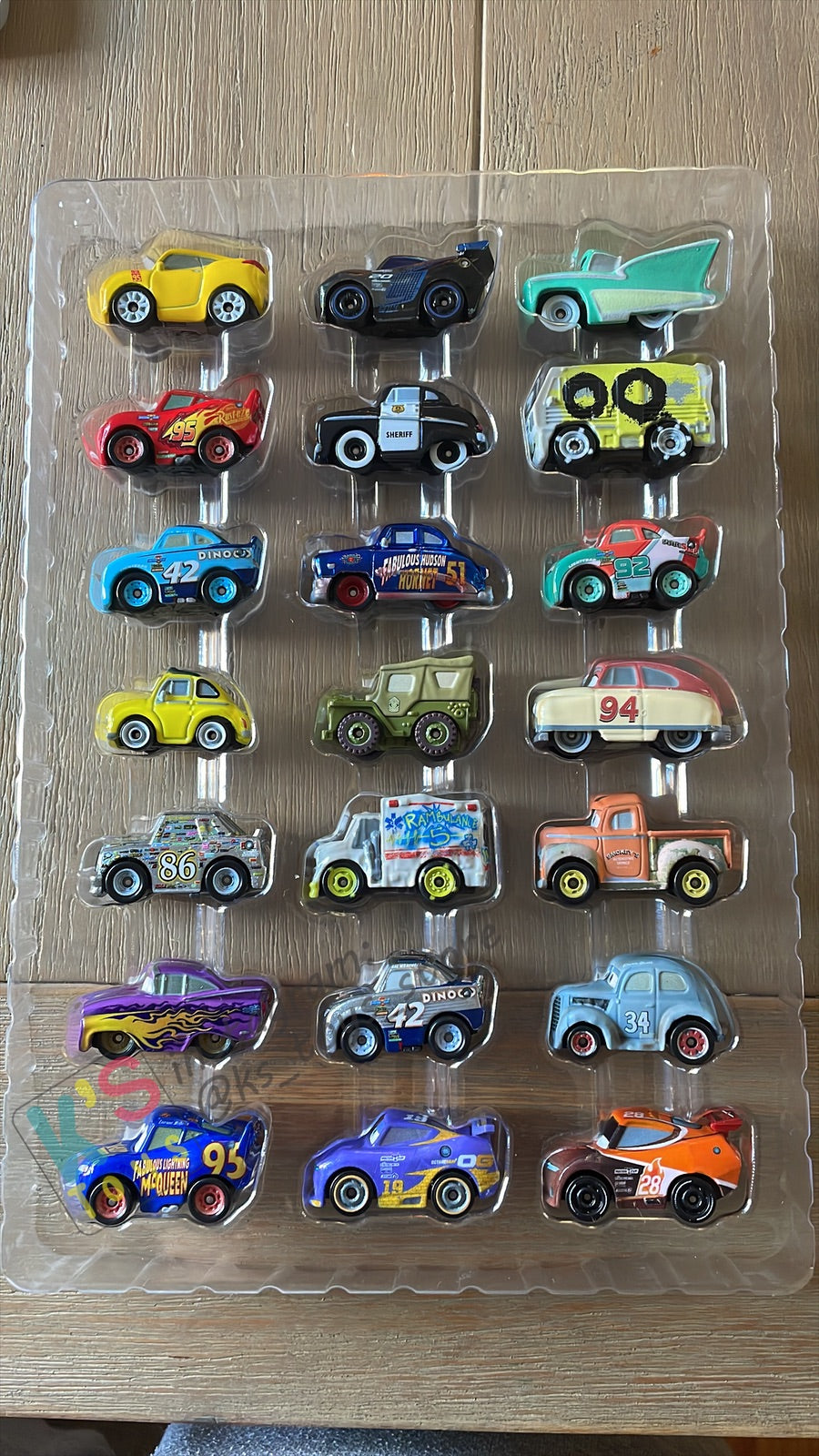 MINI RACERS DISNEY PIXAR CARS 21-PACK SILVER CHICK HICKS, SILVER CAL WEATHERS, LOUIS NASH, AND MORE CHARACTERS - BNIP