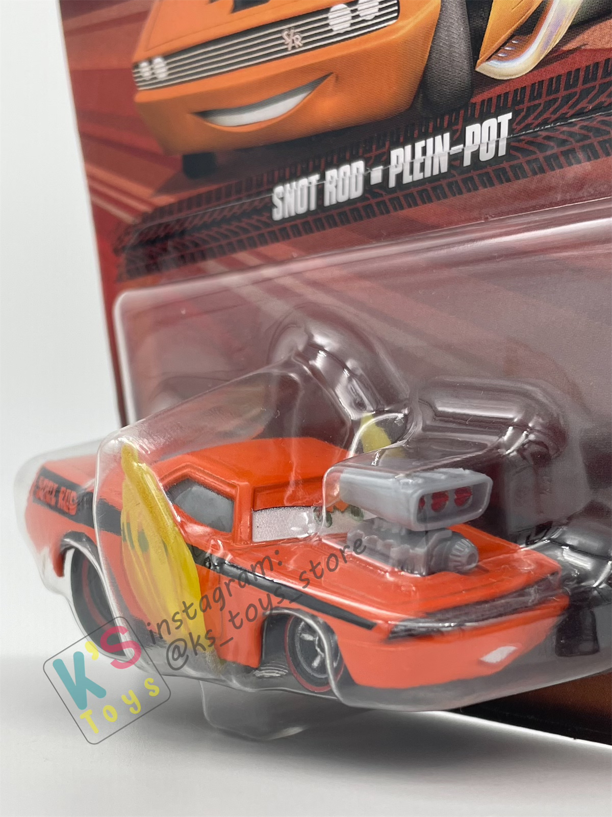 DISNEY PIXAR CARS BY MATTEL, SNOT ROD WITH FLAMES - 2024 THAILAND RELEASE - BNIP