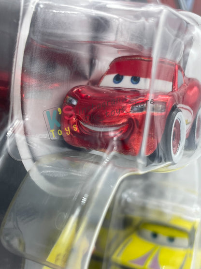 RARE MINI RACERS DISNEY PIXAR CARS BY MATTEL, 3-PACK DAYTIME CRUISIN LIGHTNING MCQUEEN, MATER AND YELLOW RAMONE (RADIATOR SPRINGS SERIES) - BNIP