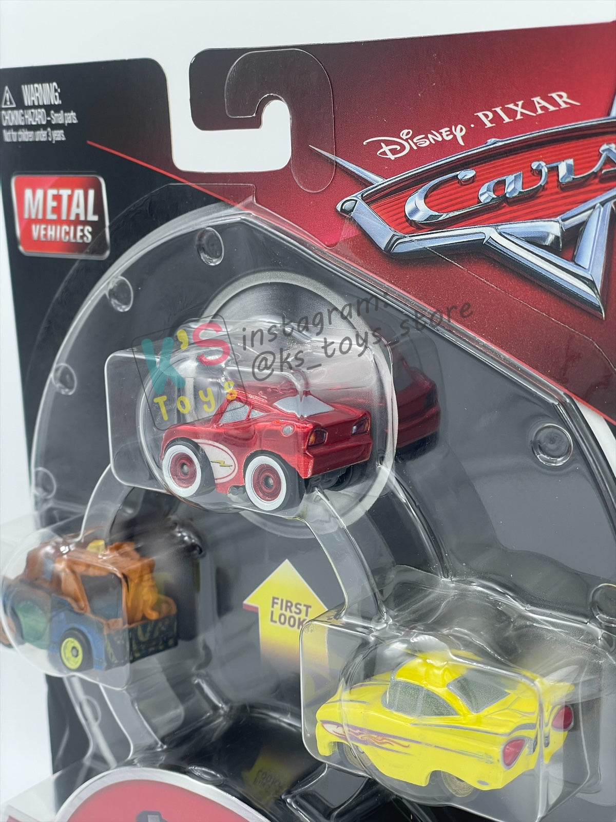 RARE MINI RACERS DISNEY PIXAR CARS BY MATTEL, 3-PACK DAYTIME CRUISIN LIGHTNING MCQUEEN, MATER AND YELLOW RAMONE (RADIATOR SPRINGS SERIES) - BNIP