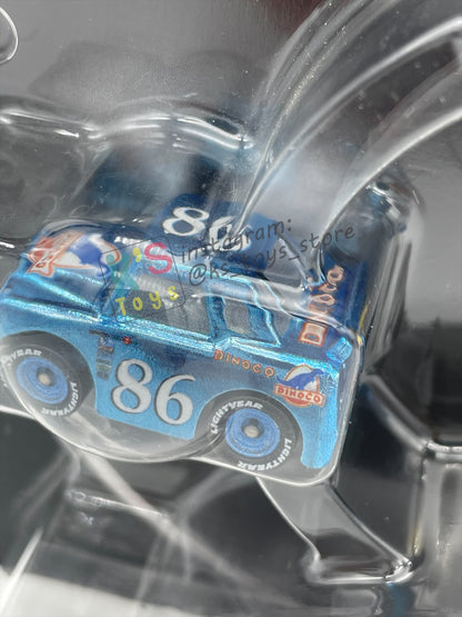 RARE MINI RACERS DISNEY PIXAR CARS BY MATTEL, 3-PACK METALLIC DINOCO LIGHTNING MCQUEEN, METALLIC DINOCO CHICK HICKS AND METALLIC CAL WEATHERS (METALLIC SERIES) - BNIP